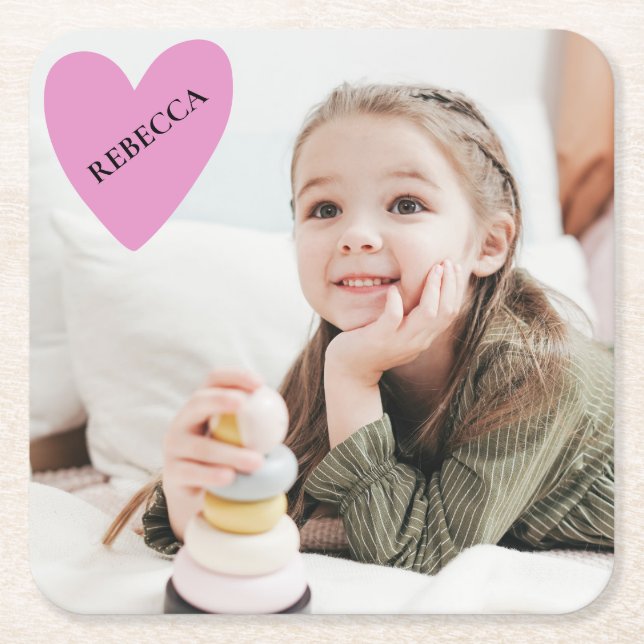 Personalized Photo Mother's Day Father's Day  Square Paper Coaster (Front)