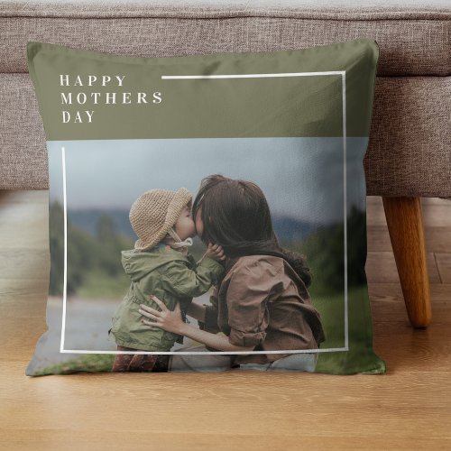 Personalized Photo Mothers Day Gift Throw Pillow