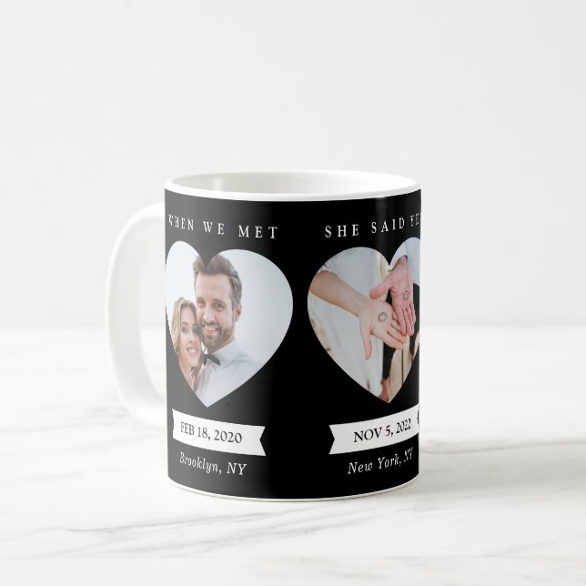 Personalized Photo Mug Married Photos Black (Front Left)