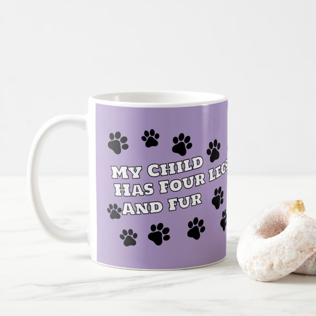 Personalized Photo 'My Child Has Four Legs & Fur'  Coffee Mug (With Donut)
