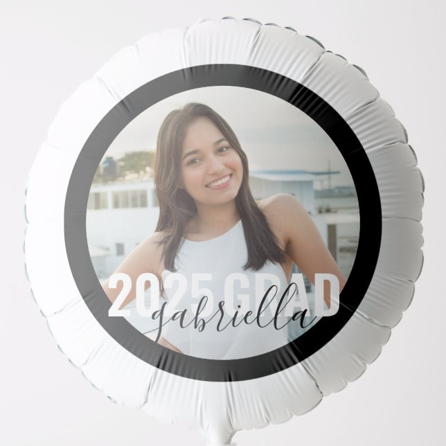 Personalized Photo Name 2025 Graduation Balloon (Front)