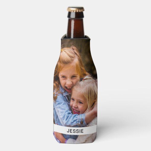 Personalized Photo  Name Beer Bottle Cooler