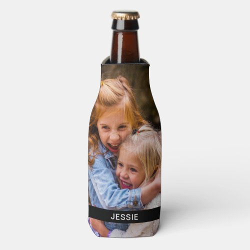 Personalized Photo  Name Beer Bottle Cooler