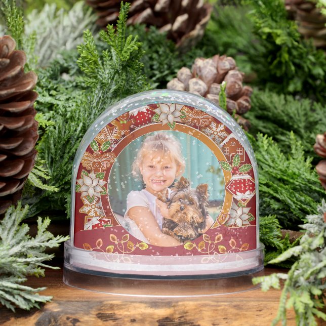 Personalized Photo & Name Christmas Festive Gift Snow Globe (Winter)