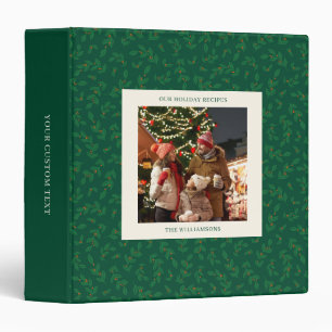 Personalized Photo Name Christmas Holiday Recipe 3 Ring Binder