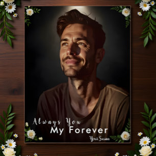 Personalized Photo & Name Custom Gift for Him Poster
