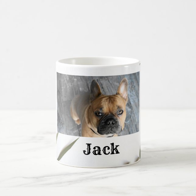 Personalized Photo Name Cute Dog Coffee Mug (Center)