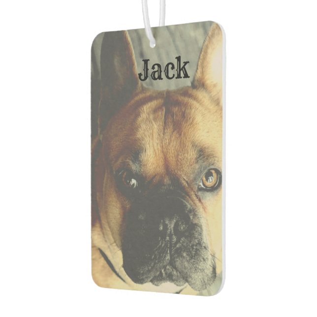 Personalized Photo Name Cute Dog Pet  Air Freshener (Left)