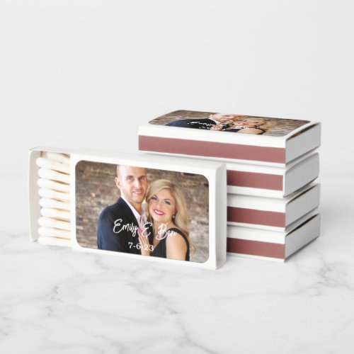 Personalized Photo NameDate Wedding Favors Matchboxes