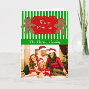 Personalized Photo Name Gingerbread Christmas Card