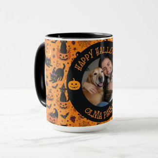 Personalized Photo & Name Halloween Pet Lover Gift Mug