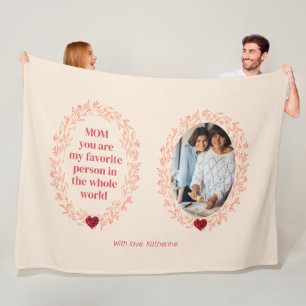 Personalized Photo Name Mother’s Day Fleece Blanket