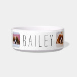 Personalized Photo Name Template Simple Pet Bowl<br><div class="desc">Simple custom name and rounded photo personalized pet food bowl.</div>