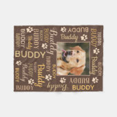 Personalized Photo Names | Brown Dog Blanket (Front (Horizontal))
