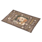 Personalized Photo Names | Brown Dog Cloth Placemat (On Table)