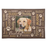Personalized Photo Names | Brown Dog Cloth Placemat at Zazzle