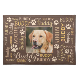 Personalized Photo Names | Brown Dog Cloth Placemat