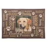 Personalized Photo Names | Brown Dog Cloth Placemat