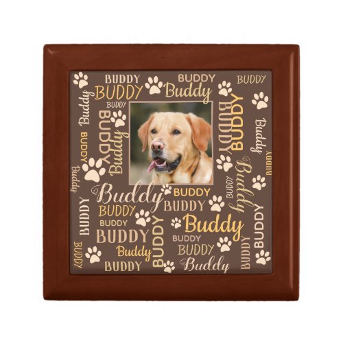 Personalized Photo Names  Brown Dog Gift Box