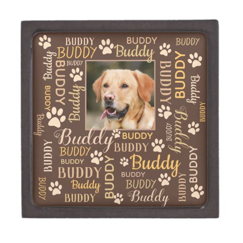 Personalized Photo Names  Brown Dog Gift Box