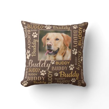 Personalized Photo Names | Brown Dog Pillow