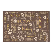 Personalized Photo Names | Brown Dog Placemat (Back)