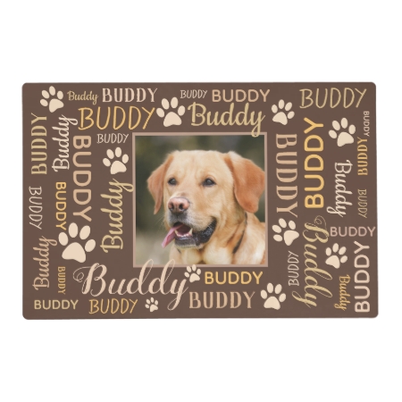 Personalized Photo Names | Brown Dog Placemat