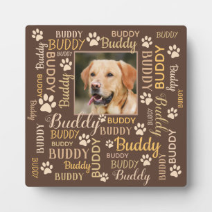 Personalized Photo Names   Brown Dog Plaque