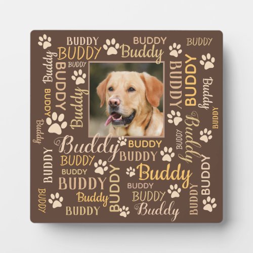 Personalized Photo Names  Brown Dog Plaque