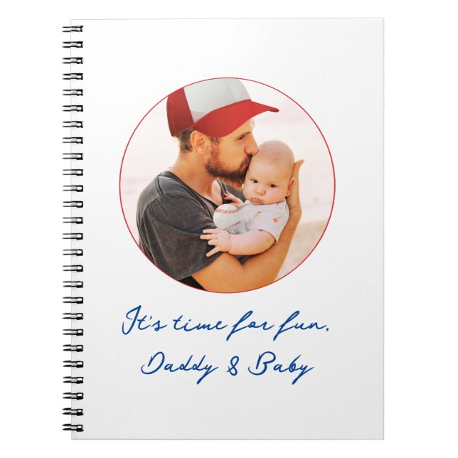 Personalized Photo & Names Daddy Baby Family Gift Notebook (Front)