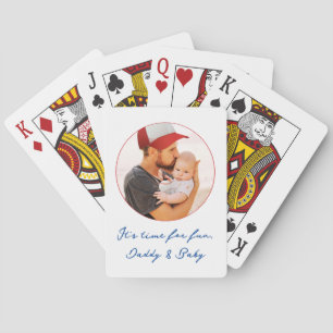 Personalized Photo & Names Daddy Baby Gift Poker Cards