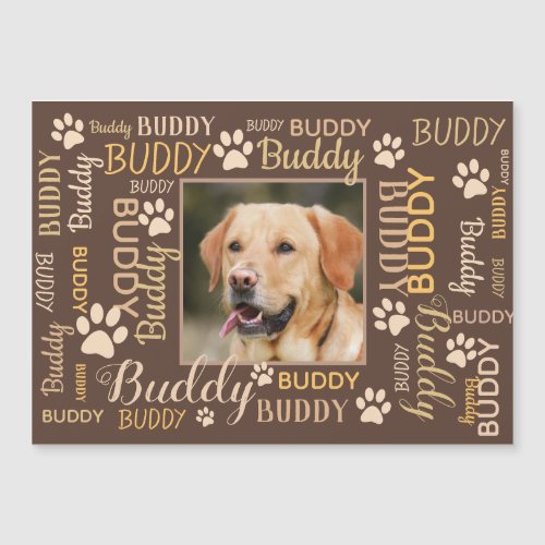 Personalized Photo Names  Dog Card Magnet