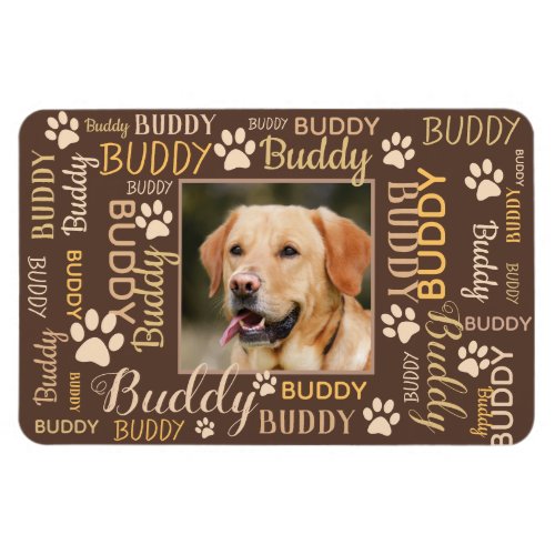 Personalized Photo Names  Dog Magnet