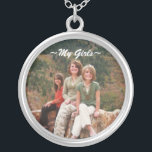 Personalized photo necklace<br><div class="desc">Customizable photo necklace. Personalize words and picture on this sterling silver necklace. Put your family or baseball team whatever you like! Your favorite photo here!</div>