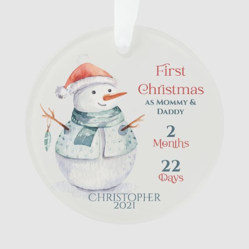 Personalized Photo New Parents First Christmas Ornament