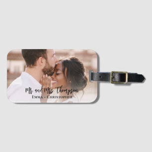 Personalized Photo Newlyweds Wedding Couple Luggage Tag