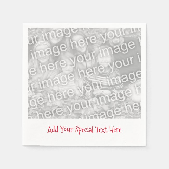 Personalized Photo or Image Message Paper Napkins