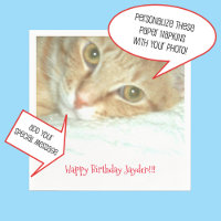 Personalized Photo or Image, Message Paper Napkins