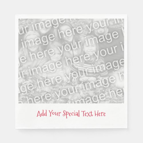 Personalized Photo or Image Your Text Paper Napkin