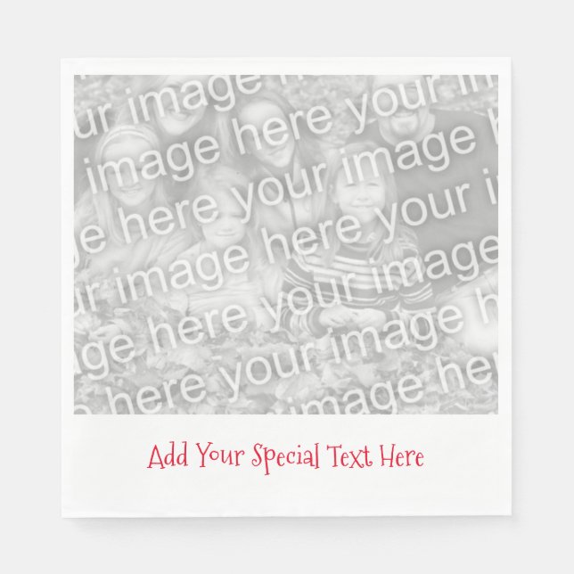 Personalized Photo or Image Your Text Paper Napkin (Front)