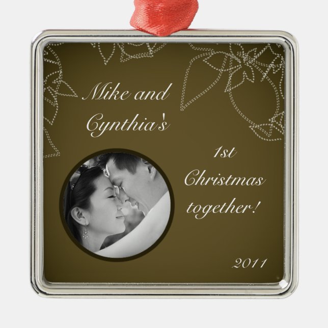 Personalized Photo Ornament Autumn Floral Fall (Front)