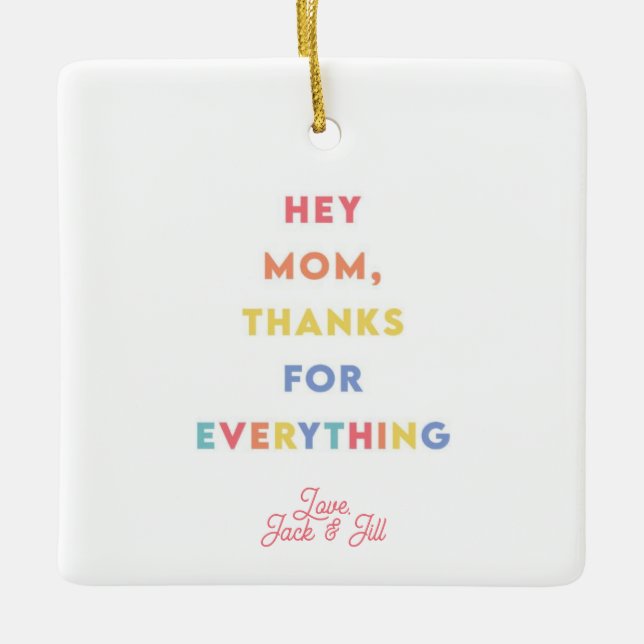 Personalized Photo Ornament Gift for Mom / Mothers (Front)