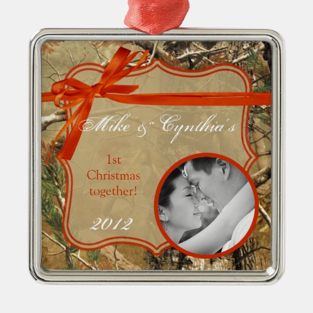 Personalized Photo Ornament Hunters Camoflouge Cam (Front)