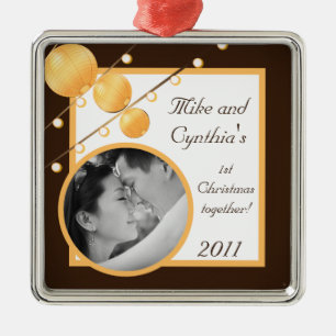 Personalized Photo Ornament Paper Lanterns on Brow