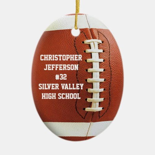 Personalized Photo Oval Football Sports Ornament