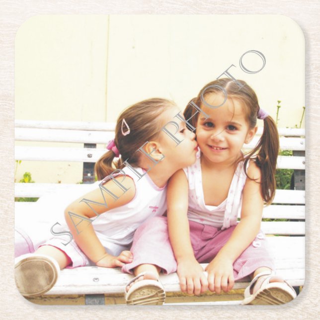 Personalized photo paper coaster. Make your own! Square Paper Coaster (Front)