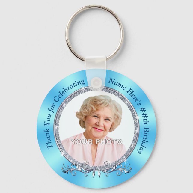 Personalized Photo Party Favors for Her, Photo Keychain (Front)