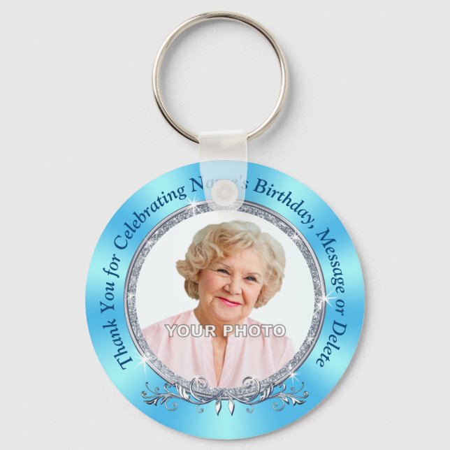 Personalized Photo Party Favors for Her, Photo Keychain (Front)