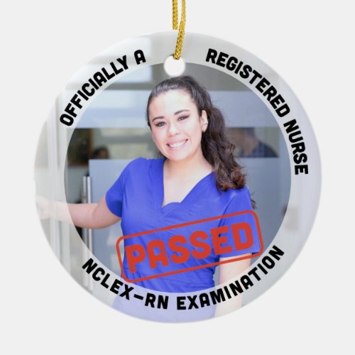 personalized photo passed nclex rn exam nurse gift ceramic ornament