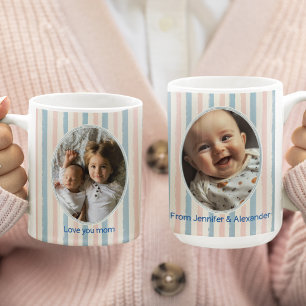 Personalized Photo Pastel Frame Mothers Day  Coffee Mug